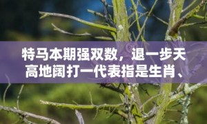 特马本期强双数，退一步天高地阔打一代表指是生肖、标准成语落实释义