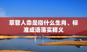 草菅人命是指什么生肖、标准成语落实释义