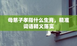 母慈子孝指什么生肖，精准词语释义落实