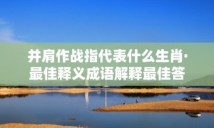 并肩作战指代表什么生肖·最佳释义成语解释最佳答