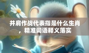 并肩作战代表指是什么生肖，精准词语释义落实