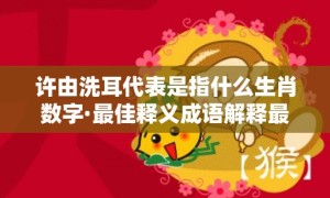 许由洗耳代表是指什么生肖数字·最佳释义成语解释最佳答