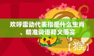 欢呼雷动代表指是什么生肖、精准词语释义落实