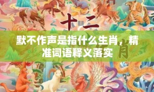 默不作声是指什么生肖，精准词语释义落实