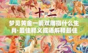 梦见黄金一箭双雕指什么生肖·最佳释义成语解释最佳答