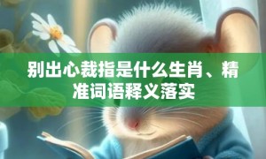 别出心裁指是什么生肖、精准词语释义落实