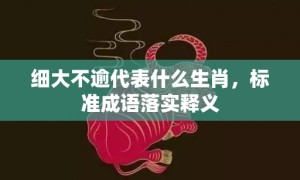 细大不逾代表什么生肖，标准成语落实释义