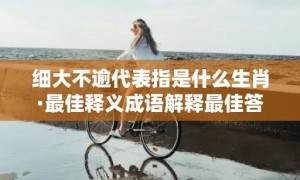 细大不逾代表指是什么生肖·最佳释义成语解释最佳答