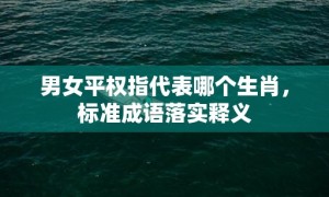 男女平权指代表哪个生肖，标准成语落实释义