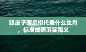 眼皮子薄是指代表什么生肖，标准成语落实释义