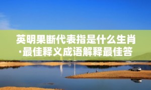 英明果断代表指是什么生肖·最佳释义成语解释最佳答