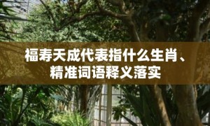 福寿天成代表指什么生肖、精准词语释义落实