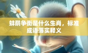 蚌鹬争衡是什么生肖，标准成语落实释义