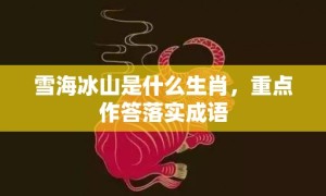 雪海冰山是什么生肖，重点作答落实成语