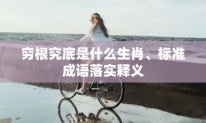 穷根究底是什么生肖、标准成语落实释义