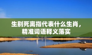 生别死离指代表什么生肖，精准词语释义落实