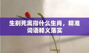 生别死离指什么生肖，精准词语释义落实