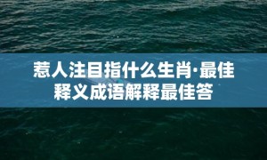 惹人注目指什么生肖·最佳释义成语解释最佳答