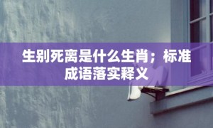 生别死离是什么生肖；标准成语落实释义