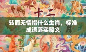 转面无情指什么生肖，标准成语落实释义