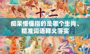 痴呆懵懂指的是哪个生肖、精准词语释义落实