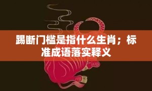 踢断门槛是指什么生肖；标准成语落实释义