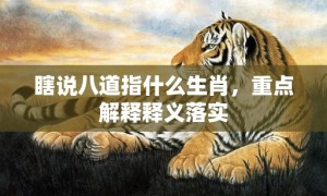 瞎说八道指什么生肖，重点解释释义落实