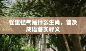 怪里怪气是什么生肖，普及成语落实释义