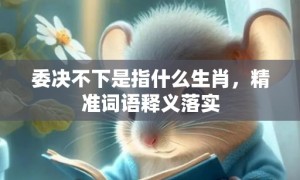 委决不下是指什么生肖，精准词语释义落实