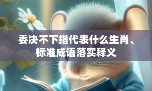 委决不下指代表什么生肖、标准成语落实释义