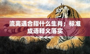 流离遇合指什么生肖；标准成语释义落实