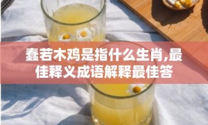 蠢若木鸡是指什么生肖,最佳释义成语解释最佳答