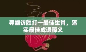 寻幽访胜打一最佳生肖，落实最佳成语释义