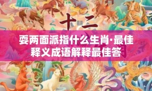 耍两面派指什么生肖·最佳释义成语解释最佳答