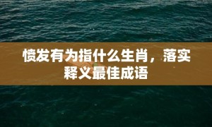 愤发有为指什么生肖，落实释义最佳成语