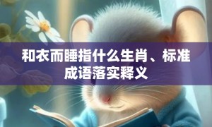 和衣而睡指什么生肖、标准成语落实释义