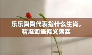 乐乐陶陶代表指什么生肖，精准词语释义落实