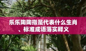 乐乐陶陶指是代表什么生肖、标准成语落实释义