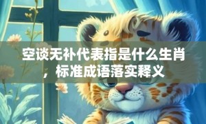 空谈无补代表指是什么生肖，标准成语落实释义