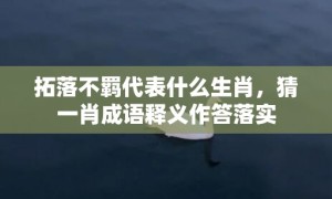 拓落不羁代表什么生肖，猜一肖成语释义作答落实