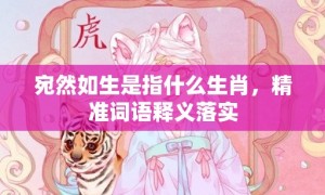 宛然如生是指什么生肖，精准词语释义落实