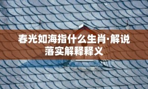 春光如海指什么生肖·解说落实解释释义