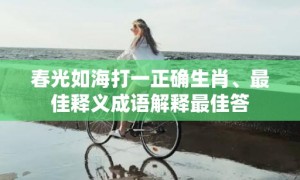 春光如海打一正确生肖、最佳释义成语解释最佳答