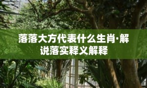 落落大方代表什么生肖·解说落实释义解释