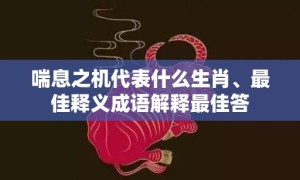 喘息之机代表什么生肖、最佳释义成语解释最佳答