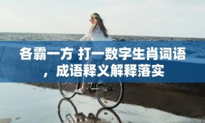 各霸一方 打一数字生肖词语，成语释义解释落实