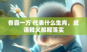 各霸一方 代表什么生肖，成语释义解释落实