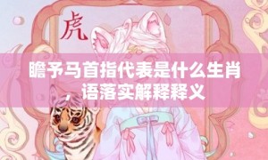 瞻予马首指代表是什么生肖，语落实解释释义