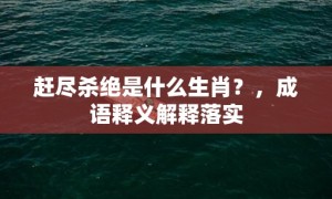 赶尽杀绝是什么生肖？，成语释义解释落实