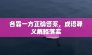 各霸一方正确答案，成语释义解释落实